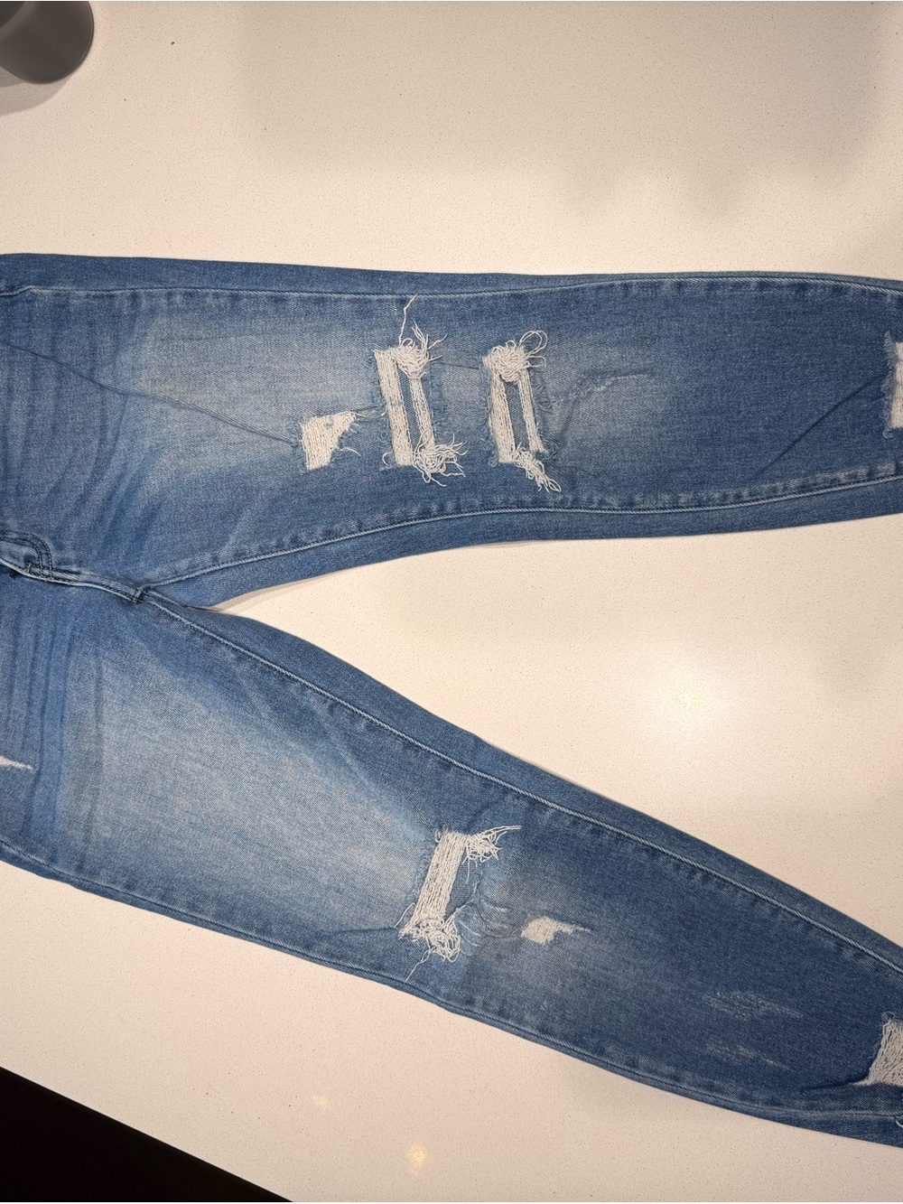 KanCan Distressed Women's Blue Denim Jeans - Picture 3 of 4